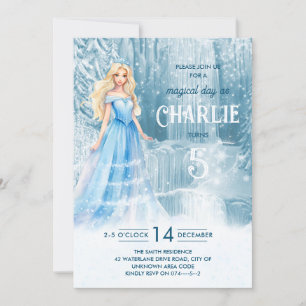 Invitation Magique hiver gelé neige princesse Anniversaire de