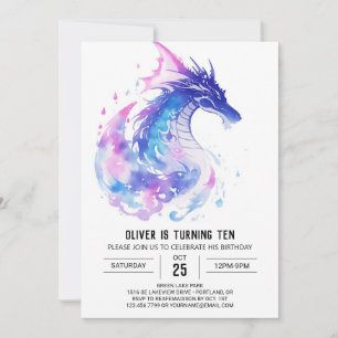 Invitation Magique Moyen Age Dragon Aventure Anniversaire