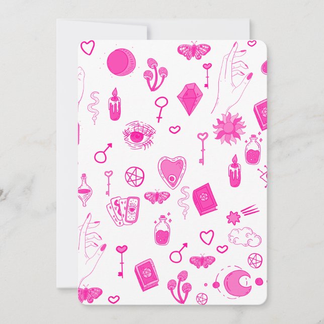 Invitation magique mystique rose (Devant)