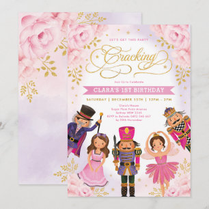 Invitation Magique Nutcracker Blush or Floral Girl Anniversai