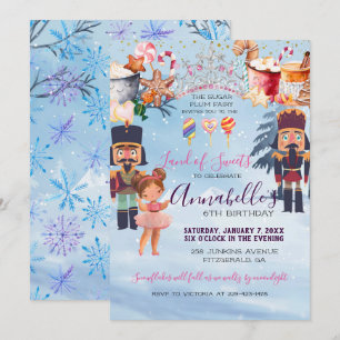 Invitation Magique Plum de sucre Fée Nutcracker Anniversaire