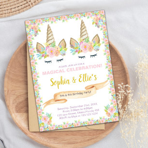 Invitation magique pour filles jumelles