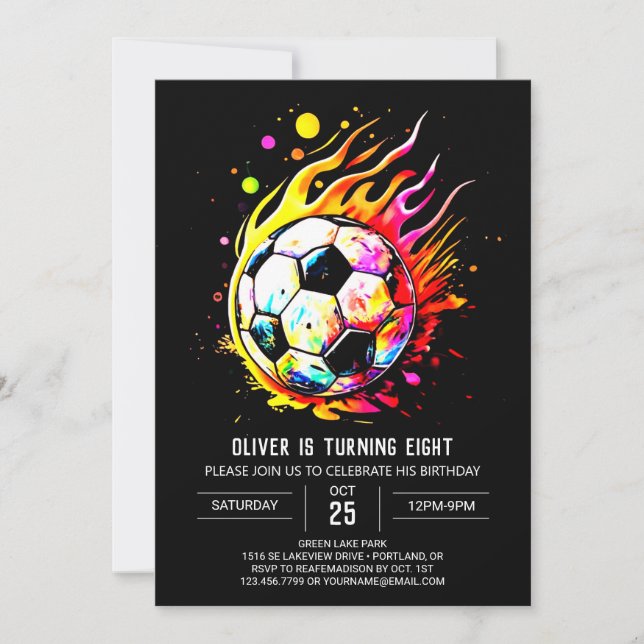 Invitation Magique Soccer Kids Editable Anniversaire (Devant)