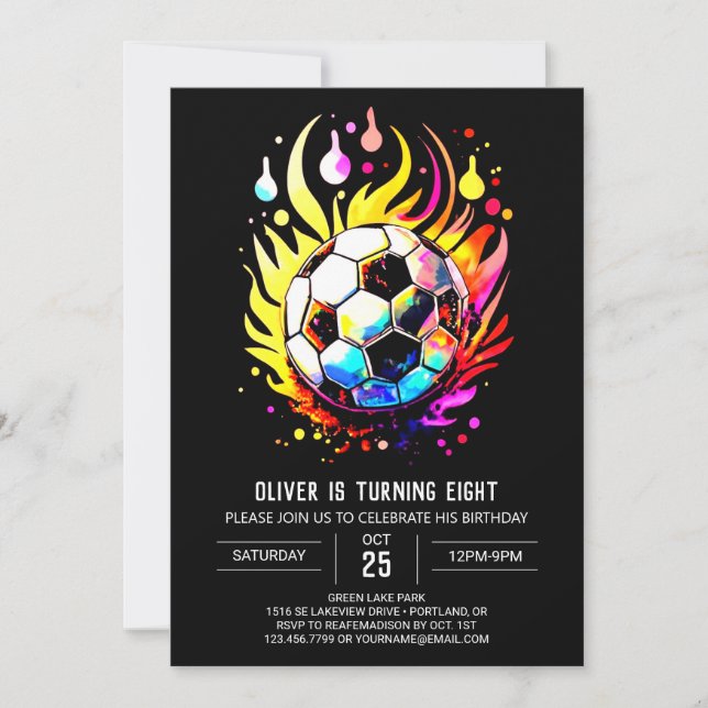 Invitation Magique Soccer Kids Editable Anniversaire (Devant)