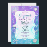 Invitation Magique Sous La Mer Purple Turquoise Sweet 16 Part<br><div class="desc">Magique Sous L'Invitation De La Fête D'Anniversaire De La Mer. Cela peut être customisé pour n'importe quel événement.</div>