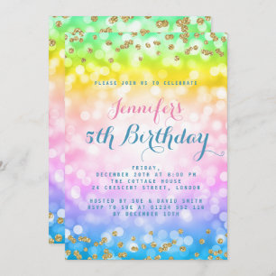 Invitation Magique Unicorn Rainbow Baby Anniversaire de enfan