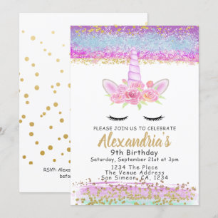 Invitation Magique Unicorne Personnalisée Anniversaire