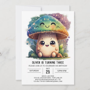 Invitation Magique Woodland Custom Mushroom Anniversaire