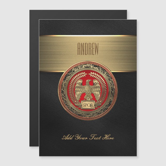 Invitation Magnétique [100] Aigle impérial romain d'or (Devant / Derrière)