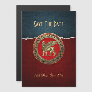Invitation Magnétique [100] Lion assyrien ailli - Lamassu d'or