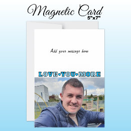 Invitation Magnétique 1 photo add text love you blue magnetic card