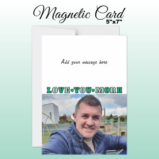 Invitation Magnétique 1 photo add text love you green magnetic card
