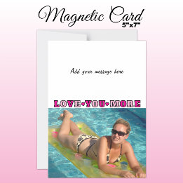 Invitation Magnétique 1 photo add text love you pink magnetic card