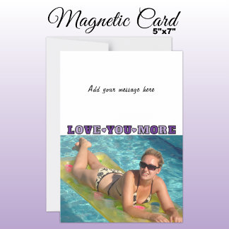 Invitation Magnétique 1 photo add text love you purple magnetic card