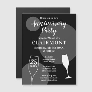 Invitation Magnétique 25e anniversaire de la coutume Mariage