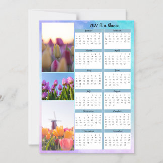 Invitation Magnétique 3 Calendrier Tulipe en un coup d'œil