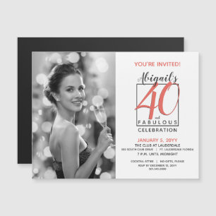 Invitation Magnétique 40 et fabuleux (n'importe quel anniversaire) Céléb