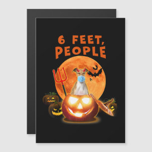 Invitation Magnétique 6 Pieds, Gens Chien Gris Italien Avec Masque