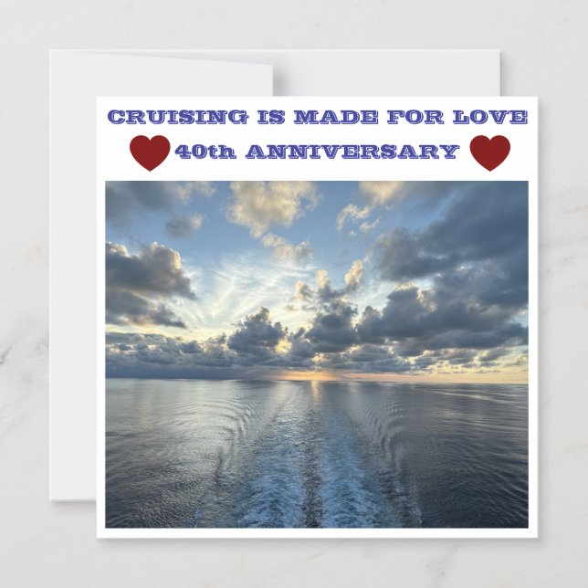 Invitation Magnétique AIMANT DE PORTE 40e ANNIVERSAIRE CROISIÈRE (Recto)