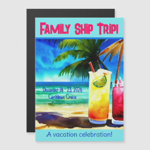 Invitation Magnétique Aimant de porte de cabine de croisière Tropical