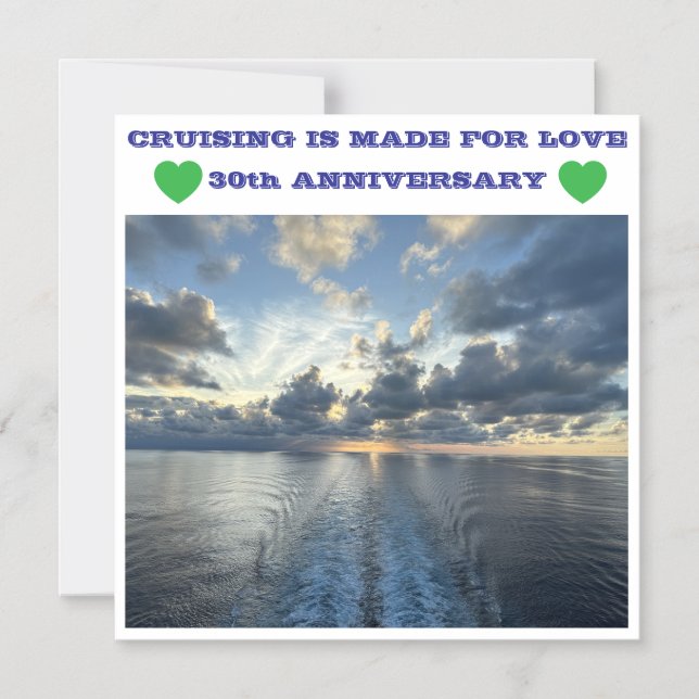Invitation Magnétique AIMANT DE PORTE DE CROISIÈRE 30e ANNIVERSAIRE (Recto)