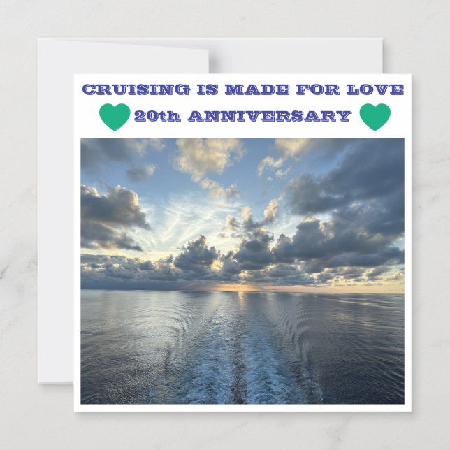 Invitation Magnétique AIMANT DE PORTE POUR CROISIÈRE 20e ANNIVERSAIRE (Recto)