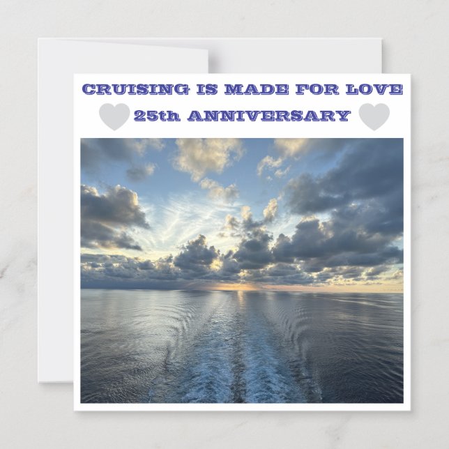 Invitation Magnétique AIMANT DE PORTE POUR CROISIÈRE 25e ANNIVERSAIRE (Recto)