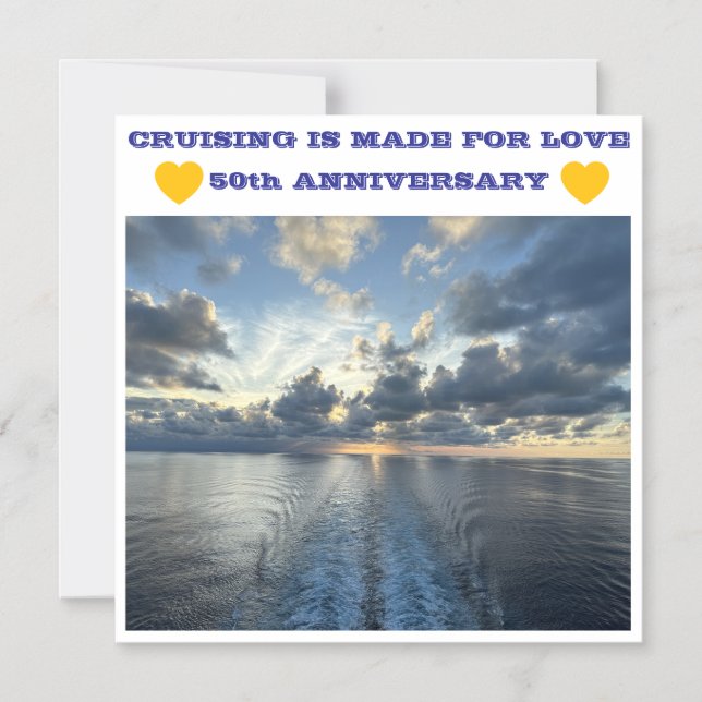 Invitation Magnétique AIMANT DE PORTE POUR CROISIÈRE DU 50e ANNIVERSAIRE (Recto)