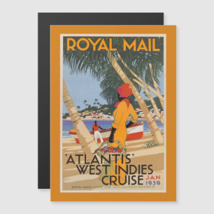 Invitation Magnétique aimant frigo des Caraïbes Vintages