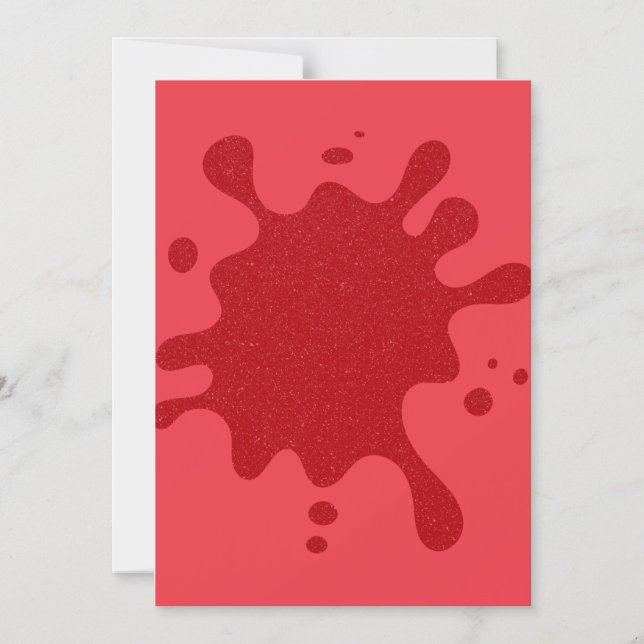 Invitation Magnétique Aimant Tomato Red Glitter Splash – Personnalisable (Recto)
