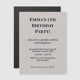 Invitation Magnétique Aimants de sauvegarde de date de fête d'anniversai