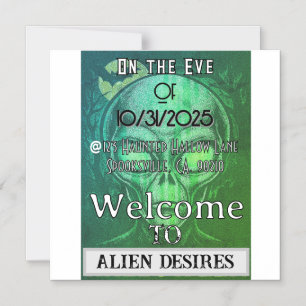 Invitation Magnétique Alien désire Halloween