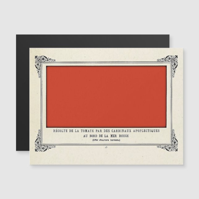 Invitation Magnétique Alphonse Allais, April Fools, Rouge, Art Abstrait (Devant / Derrière)