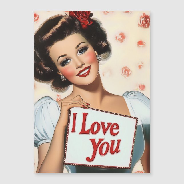 Invitation Magnétique Amour rétro (Devant)