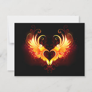 Invitation Magnétique Angel Fire Heart with Wings