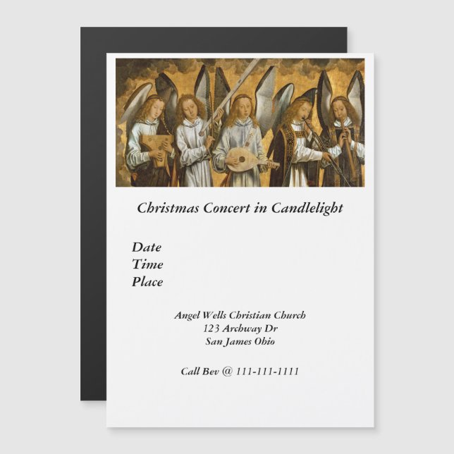 Invitation Magnétique Angel Musicians c1480 (Devant / Derrière)