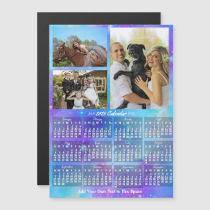 Invitation Magnétique Année civile 2025 Boho Watercolor 3 Photo personna