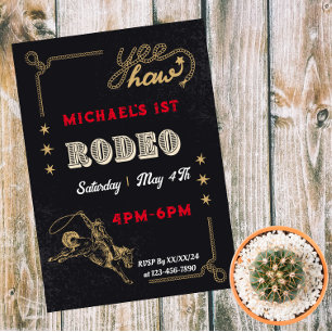 Invitation Magnétique Anniversaire Cowboy Rodeo Western Riding