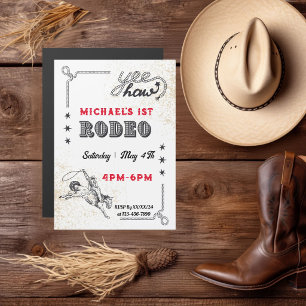 Invitation Magnétique Anniversaire Cowboy Rodeo Western Riding 