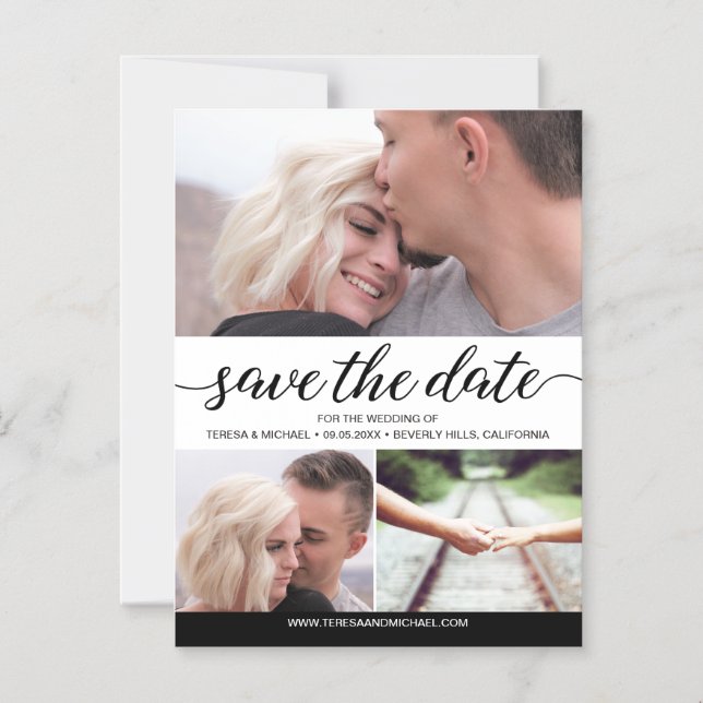 Invitation Magnétique Annonce de mariage Simple Save the Date (Recto)