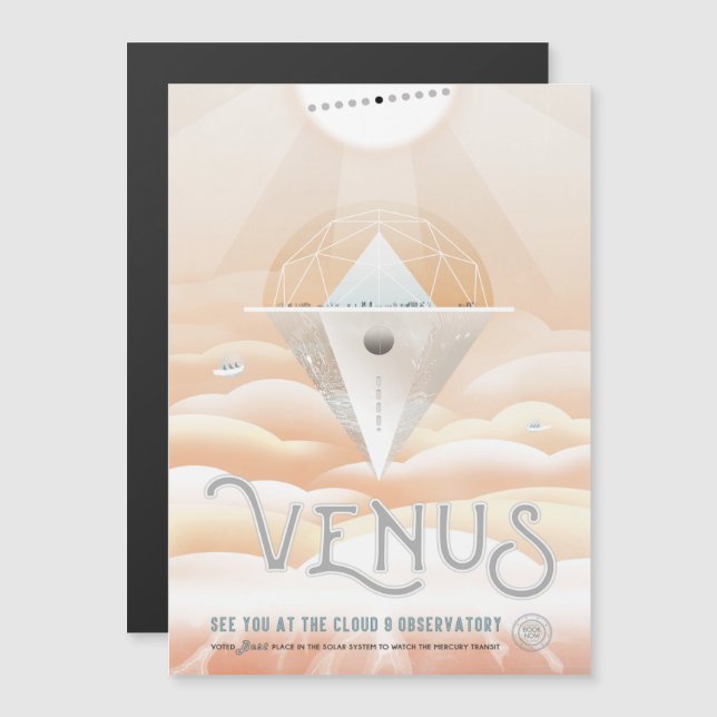 Invitation Magnétique Annonce Voyage Sci-Fi, Planet Vénus (Devant / Derrière)