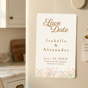 Invitation Magnétique Aquarelle Fleur sauvage botanique flux pastel bas