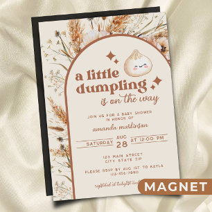 Invitation Magnétique Aquarelle neutre Petit Baby shower Bao à dumping