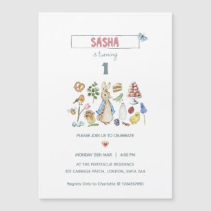 Invitation Magnétique Aquarelle Pierre le lapin