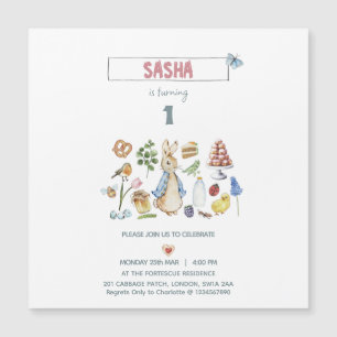 Invitation Magnétique Aquarelle Pierre le lapin