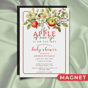 Invitation Magnétique Aquarelle Pomme de notre oeil Chute bébé Douche