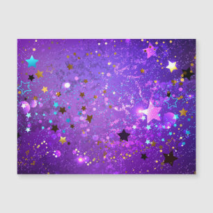 Invitation Magnétique Arrière - plan de feuille violet avec étoiles