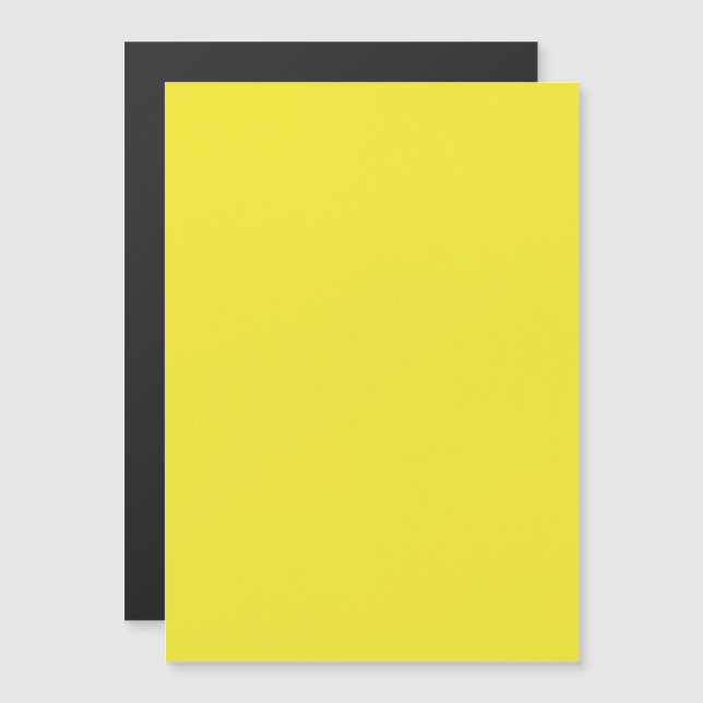 Invitation Magnétique Arrière-plan jaune uni vibrant (Devant / Derrière)