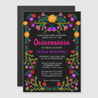 Art populaire mexicain Quinceanera floral coloré n