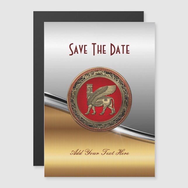 Invitation Magnétique Assyrian Winged Bull (Devant / Derrière)